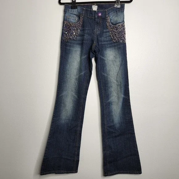 Cache Embellished Beaded Jeans - Picture 1 of 15